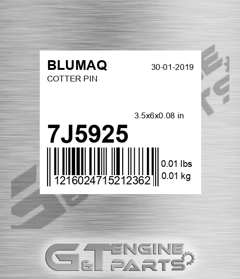 7J-5925 Cotter Pin for BLUMAQ