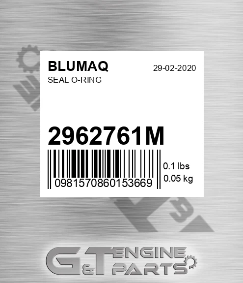 2962761M Seal O-ring for BLUMAQ
