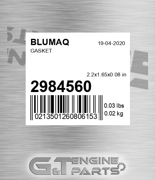 298-4560 Gasket for BLUMAQ