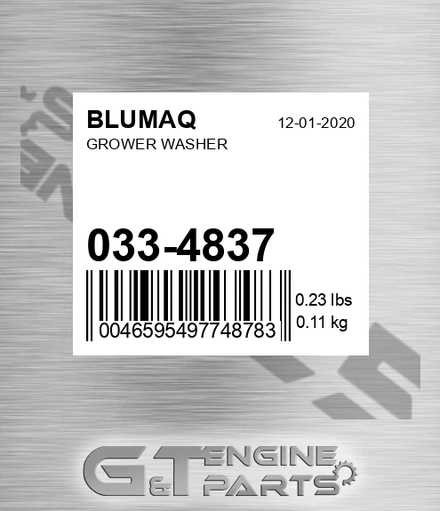 033-4837 Grower Washer for BLUMAQ