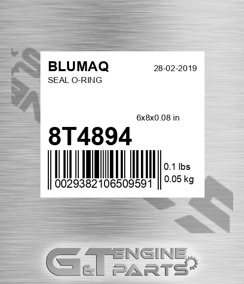 8T-4894 Seal O-ring for BLUMAQ