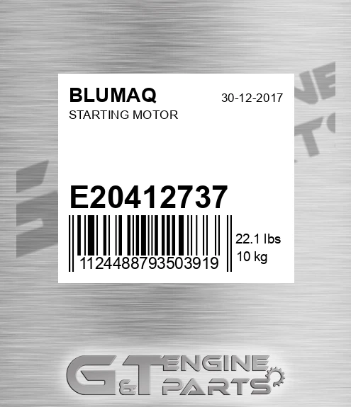 E20412737 Starting Motor