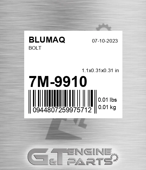 7M-9910 Bolt for BLUMAQ