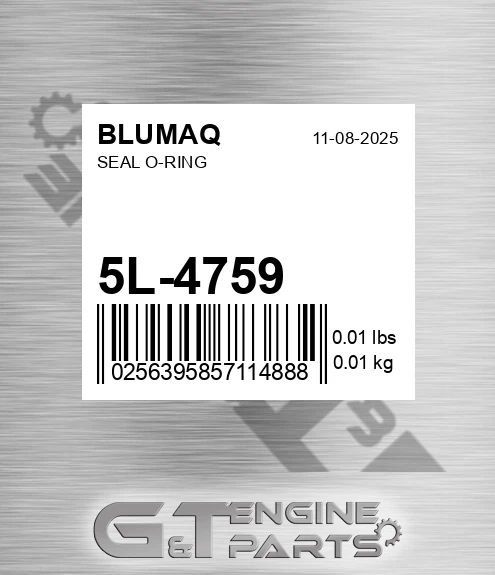 5L-4759 Seal O-ring for BLUMAQ