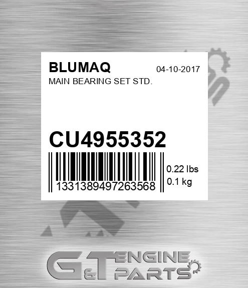 CU4955352 Main Bearing Set Std.