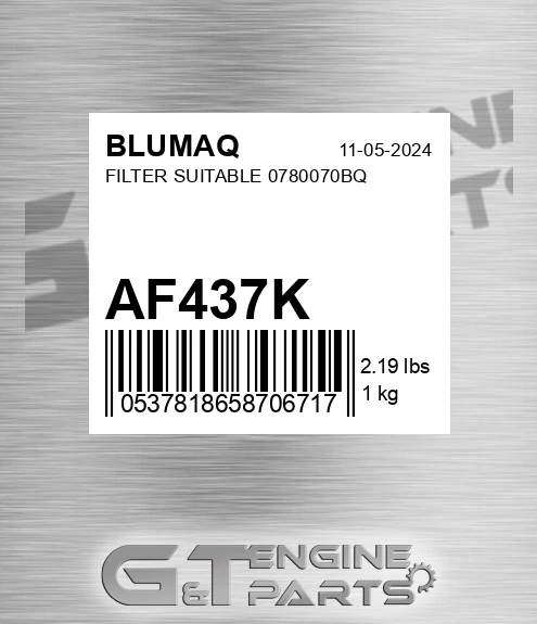 AF437K Filter Suitable 0780070bq
