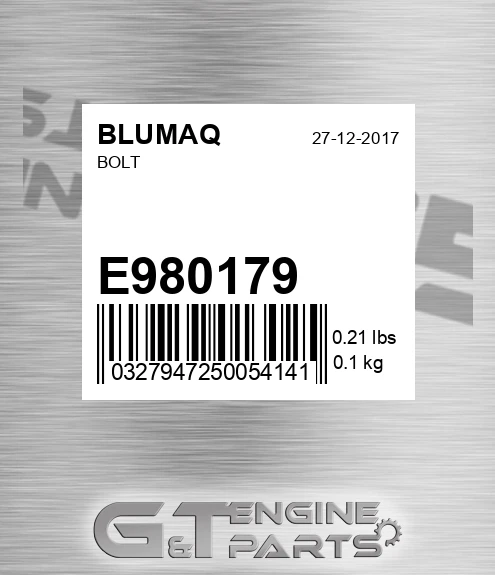 E980179 Bolt for BLUMAQ