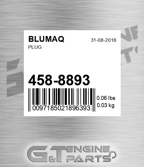 458-8893 Plug for BLUMAQ