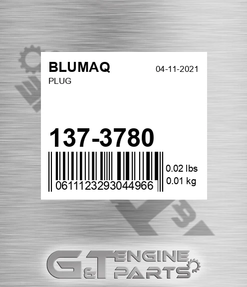 137-3780 Plug for BLUMAQ
