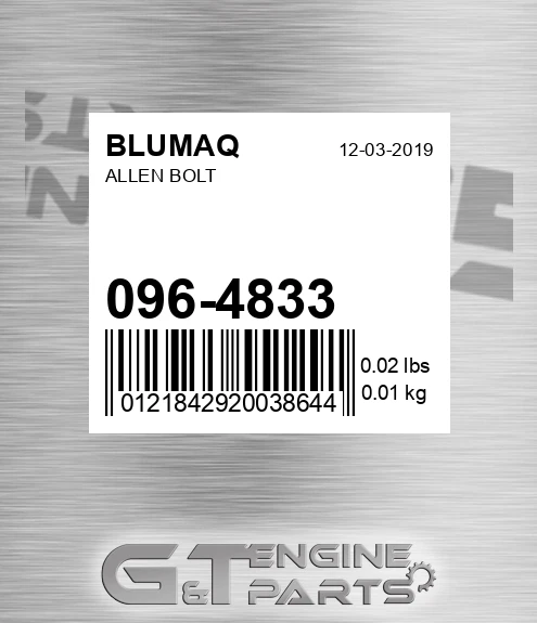 096-4833 Allen Bolt for BLUMAQ