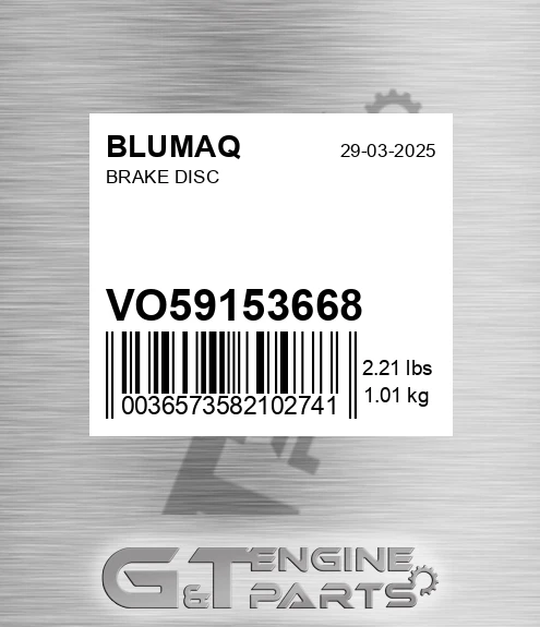 VO59153668 Brake Disc for BLUMAQ