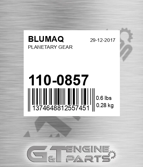 110-0857 Planetary Gear for BLUMAQ