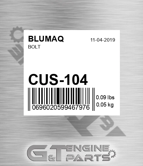 CUS-104 Bolt for BLUMAQ