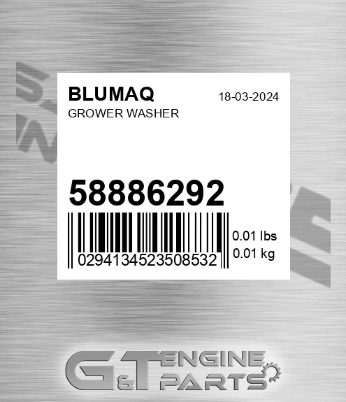 58886292 Grower Washer for BLUMAQ
