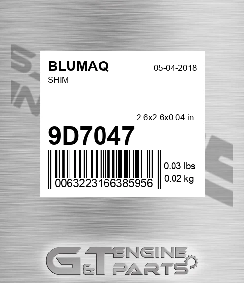 9D-7047 Shim for BLUMAQ