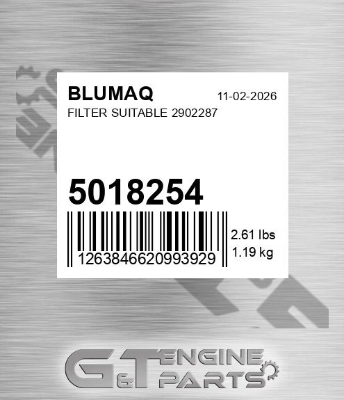 5018254 BLUMAQ Filter Suitable 2902287