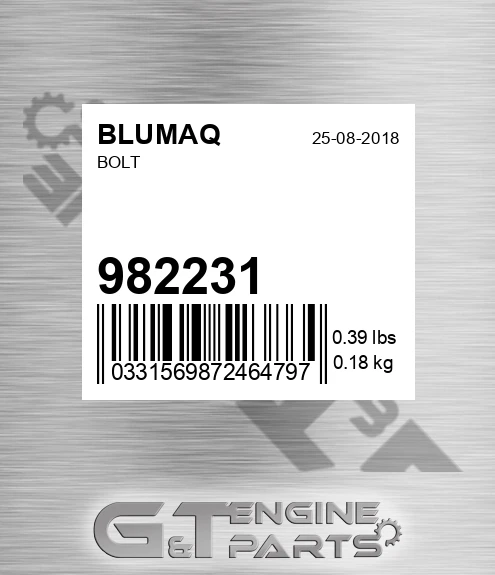 982231 Bolt for BLUMAQ