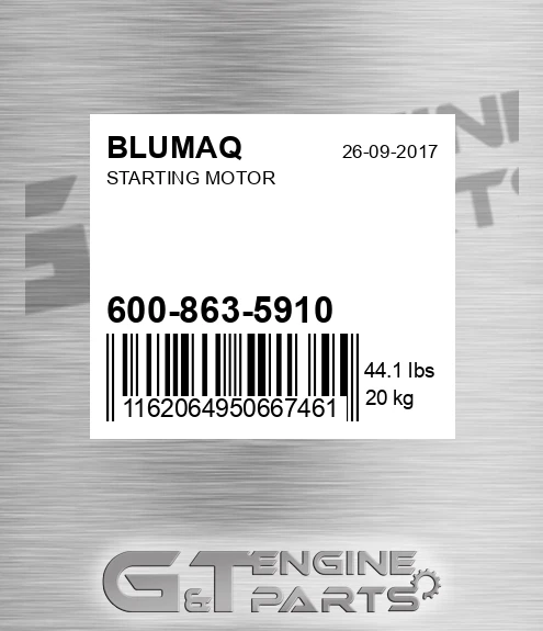 600-863-5910 Starting Motor for BLUMAQ