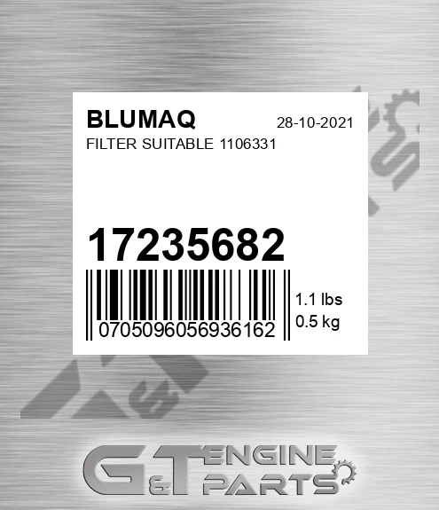 17235682 Filter Suitable 1106331