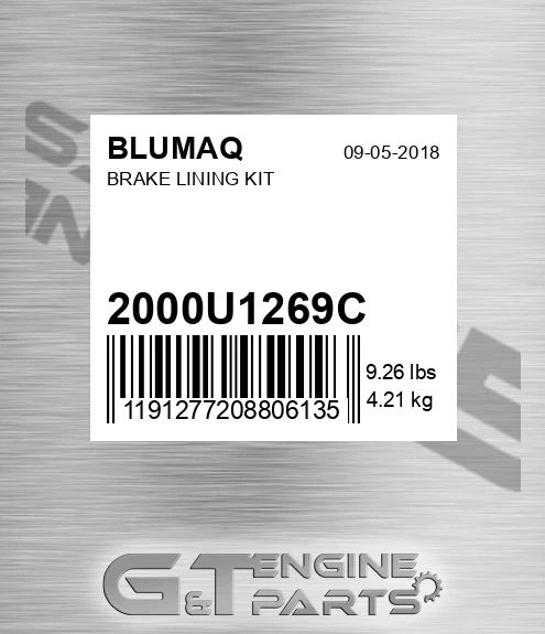 2000U1269C Brake Lining Kit for BLUMAQ