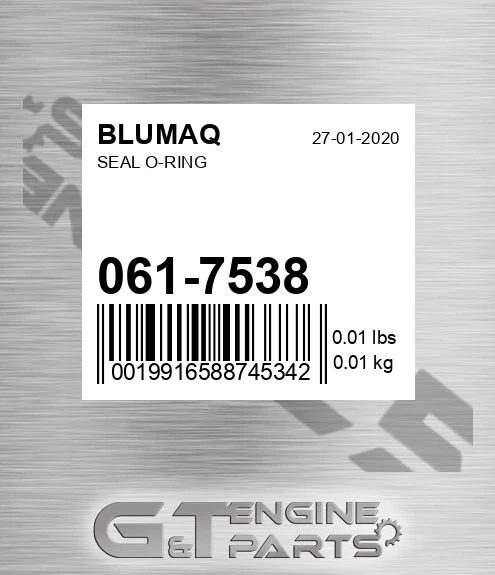 061-7538 Seal O-ring for BLUMAQ