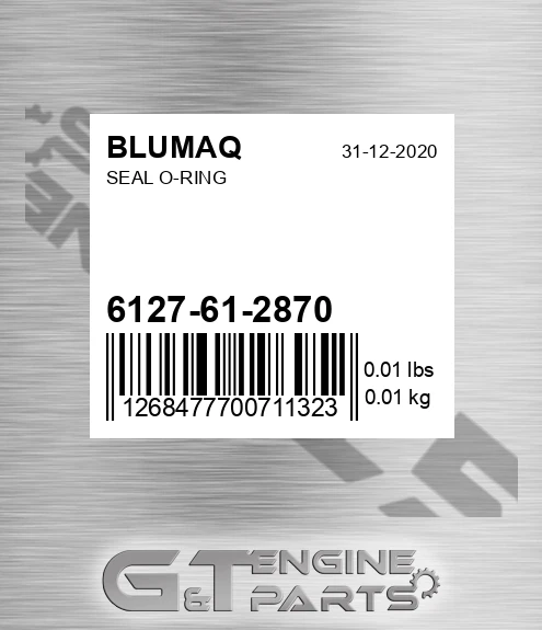 6127-61-2870 Seal O-ring for BLUMAQ
