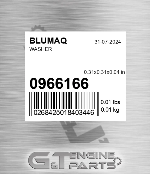 096-6166 Washer for BLUMAQ