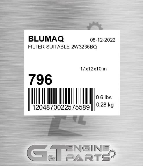796 BLUMAQ Filter Suitable 2w3236bq