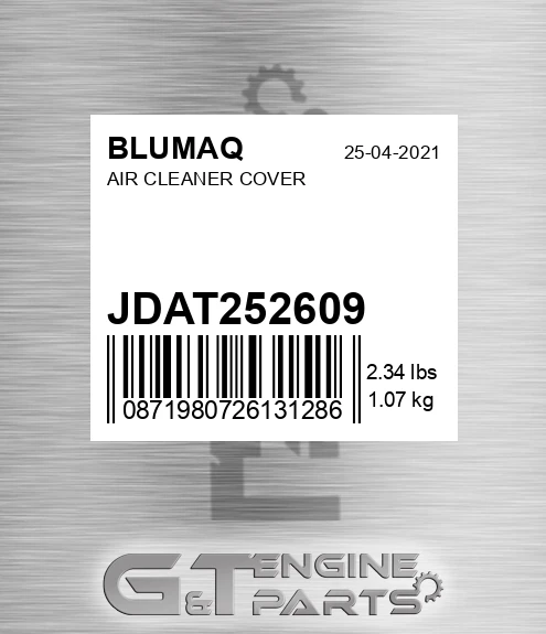 JDAT252609 Air Cleaner Cover