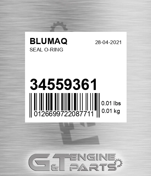 34559361 Seal O-ring for BLUMAQ
