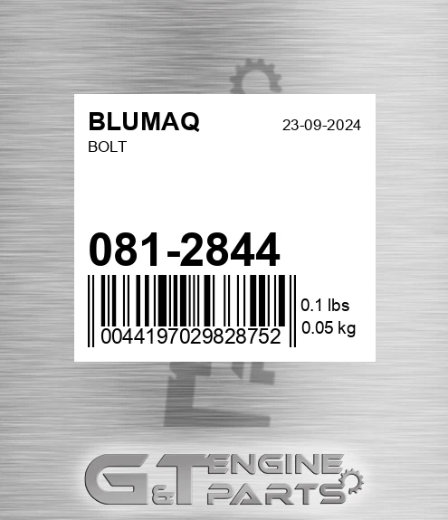 081-2844 Bolt for BLUMAQ