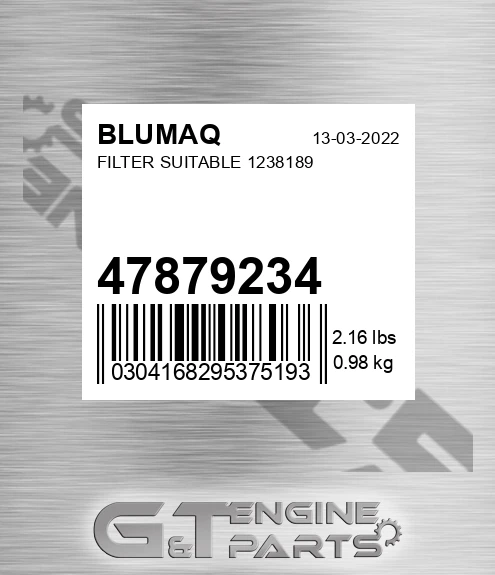 47879234 BLUMAQ Filter Suitable 1238189