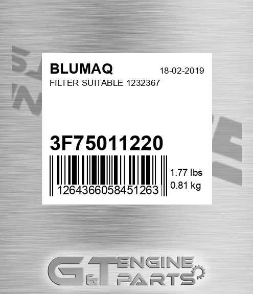 3F75011220 Filter Suitable 1232367 for BLUMAQ