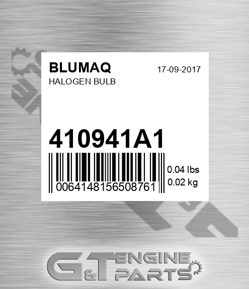 410941A1 Halogen Bulb for BLUMAQ