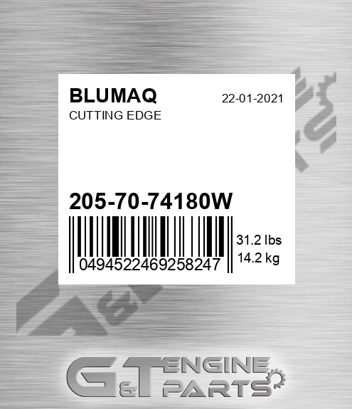 205-70-74180W Cutting Edge for BLUMAQ