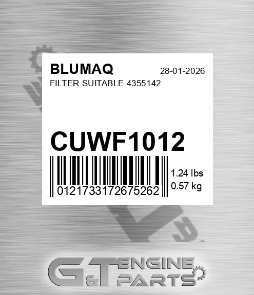 CUWF-1012 Filter Suitable 4355142 for BLUMAQ
