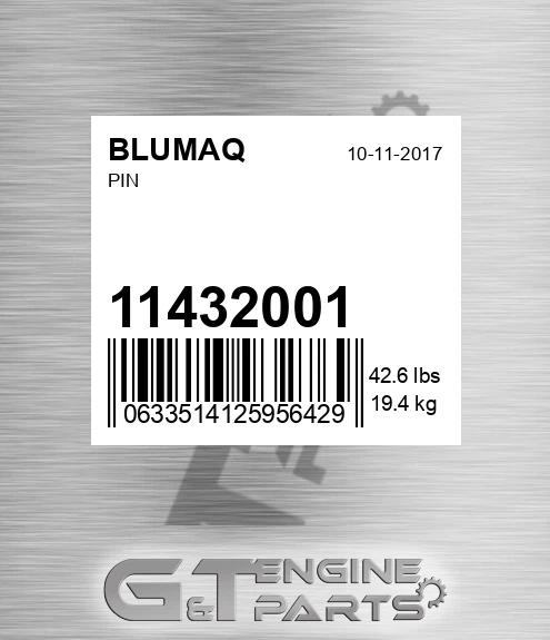 11432001 Pin for BLUMAQ