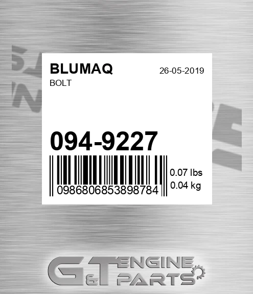 094-9227 Bolt for BLUMAQ