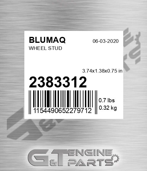 238-3312 Wheel Stud for BLUMAQ