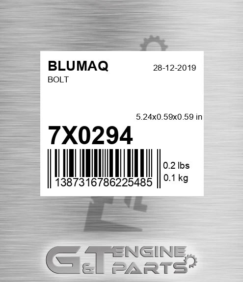 7X-0294 Bolt for BLUMAQ