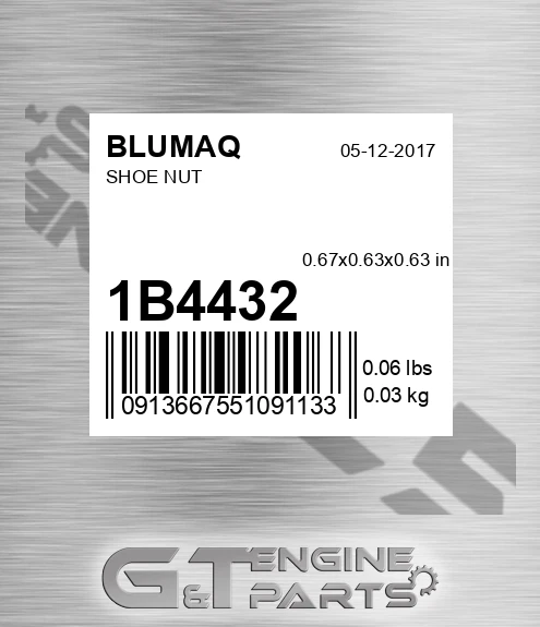 1B-4432 Shoe Nut for BLUMAQ