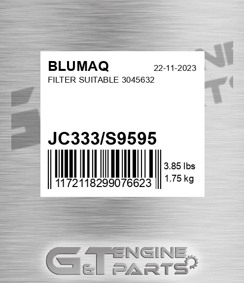 JC333/S9595 Filter Suitable 3045632 for BLUMAQ