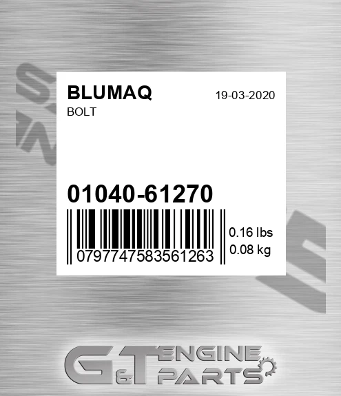01040-61270 Bolt for BLUMAQ