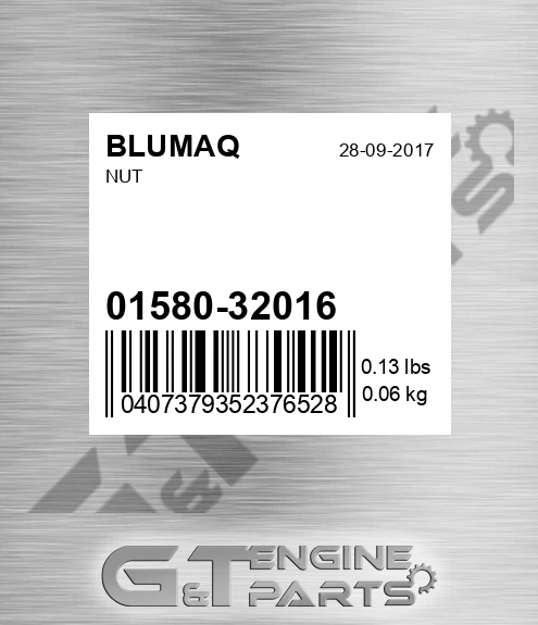 01580-32016 Nut for BLUMAQ
