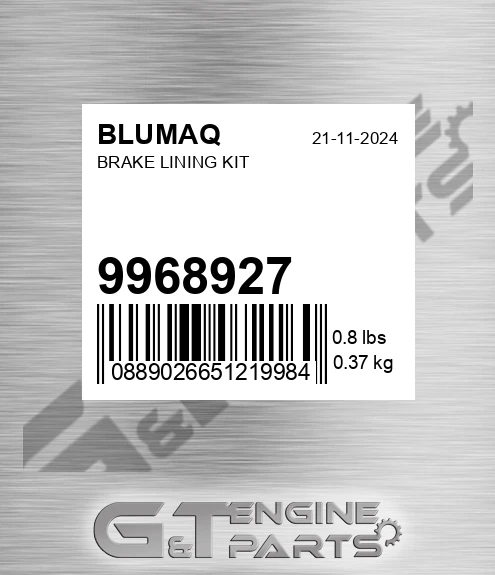 9968927 Brake Lining Kit