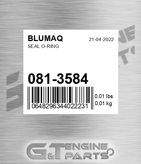 081-3584 Seal O-ring for BLUMAQ
