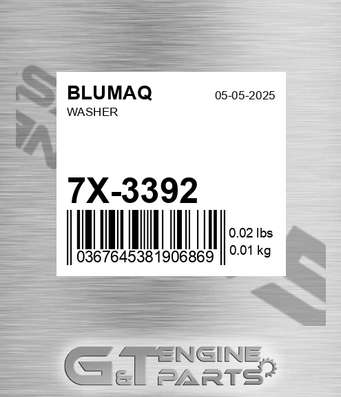 7X-3392 Washer for BLUMAQ
