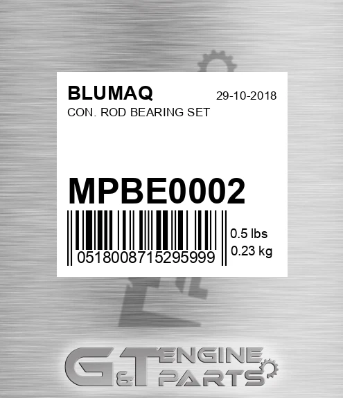 MPBE0002 Con. Rod Bearing Set