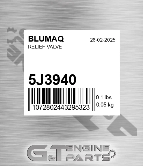 5J-3940 Relief Valve