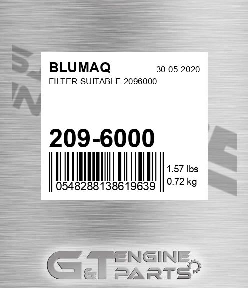 209-6000 Filter Suitable 2096000 for BLUMAQ